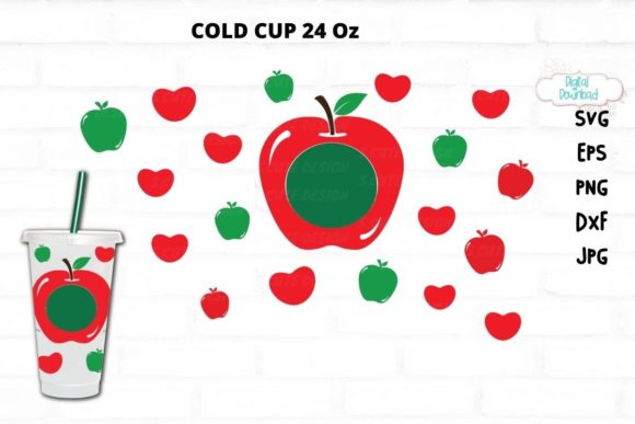 Apple Teacher Cup, Wrap Cold Cup 24 Oz.