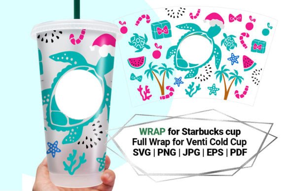 Christmas Sea Wrap SVG for Starbucks Cup