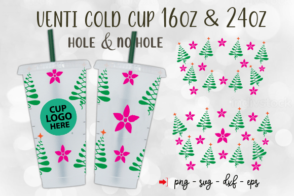 Christmas Tree Cold Cup 24oz Full Wrap