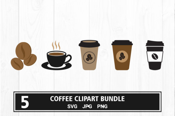 Coffee Cup Clipart Bundle PNG, SVG