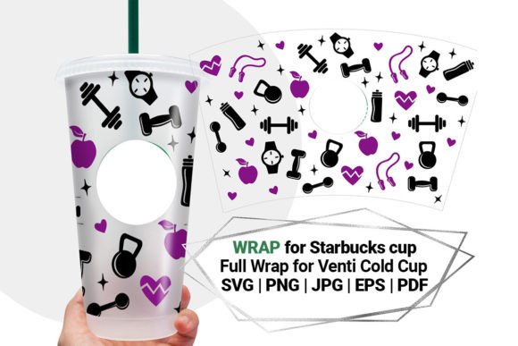 Fitness Wrap SVG for Starbucks Cup 24 Oz