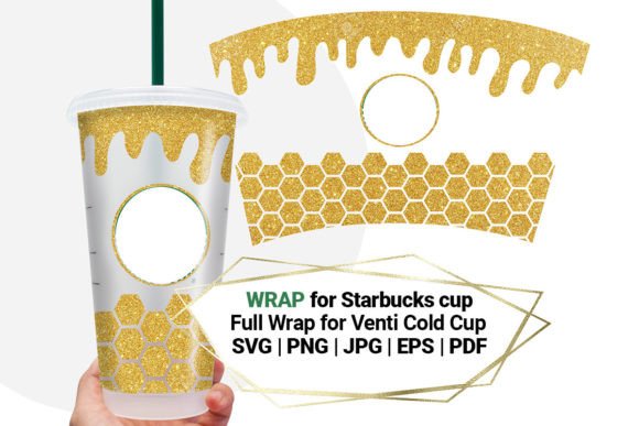 Honeycomb Wrap SVG for Starbucks Cup 24