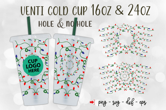 Lighting Christmas Wrap 24oz Cold Cup