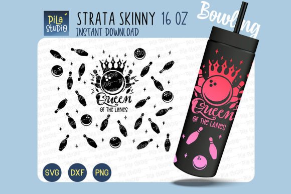 Queen of the Lanes Bowling Strata SVG