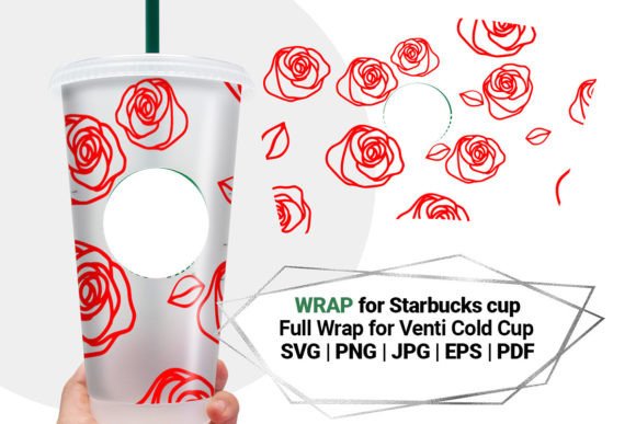 Roses Wrap SVG for Starbucks Cup 24 Oz