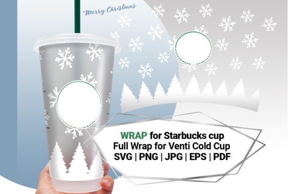 Snowflake Wrap SVG for Starbucks Cup 24