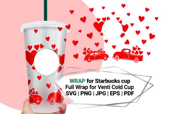 Valentine’s Day Wrap for Starbucks 24 Oz